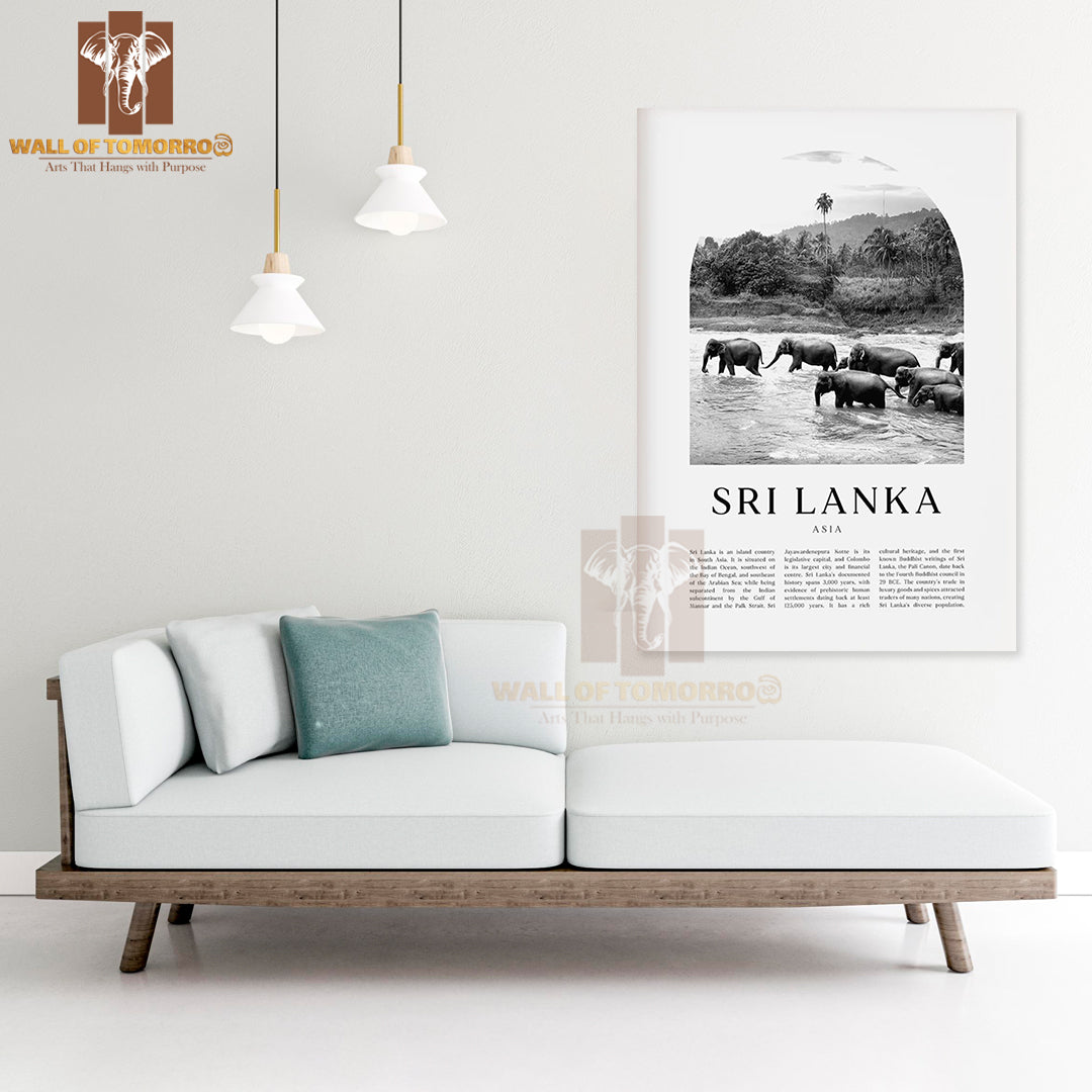 Sri Lanka Black And White, Asia Travel High Quality Unframed Poster Print & Waterproof Poster Print Wall Décor