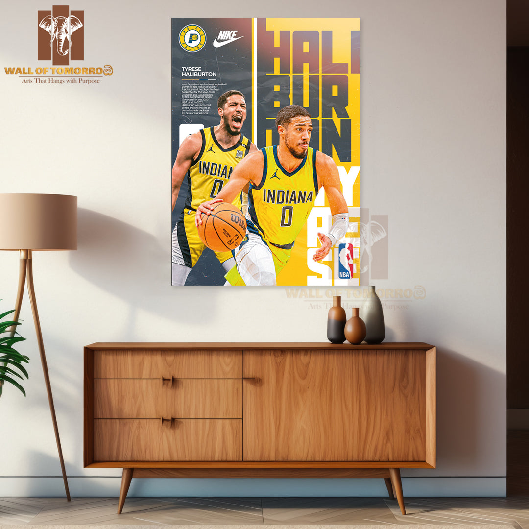 Famous Basketball Team Player in Yellow Sports High Quality Unframed Poster Print & Waterproof Poster Print Wall Décor