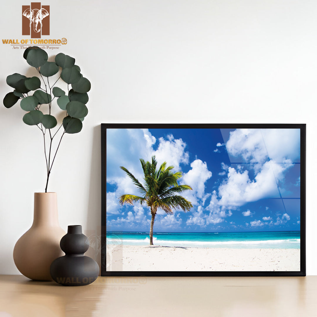 Palm Trees on Tropical Beach High Quality Unframed Poster Print & Waterproof Poster Print Wall Décor