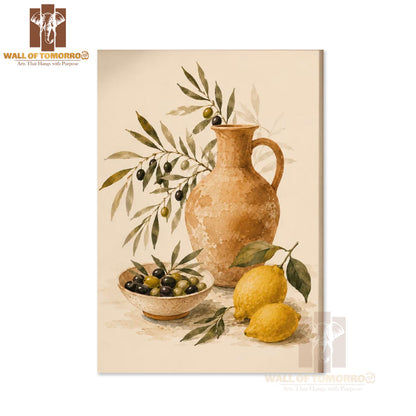Olives & Lemon with Pot Kitchen & Restaurant High Quality Unframed Poster Print & Waterproof Poster Print Wall Décor in Sri Lanka