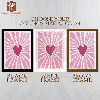 Heart Shape Centered on a Purple Background High Quality Glass Frame Wall Décors in Sri Lanka