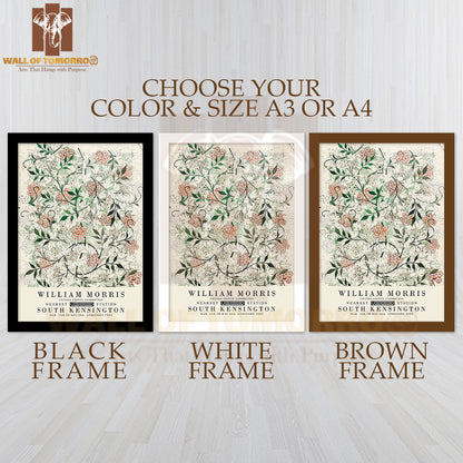 William Morris Jasmine Pattern High Quality Glass Frame Wall Décor