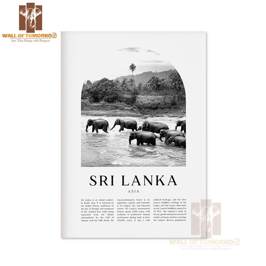 Sri Lanka Black And White, Asia Travel High Quality Unframed Poster Print & Waterproof Poster Print Wall Décor