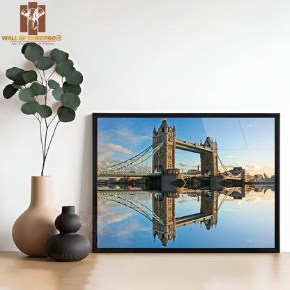 Tower Bridge at Sunset High Quality Glass Frame Wall Décor