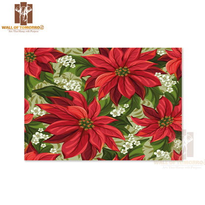 Wonderful Seamless Background with Poinsettia High Quality Unframed Poster Print & Waterproof Poster Print Wall Décor