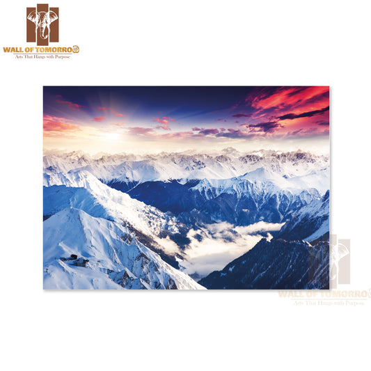 Fantastic Evening Winter Landscape, Colorful Overcast Sky High Quality Unframed Poster Print & Waterproof Poster Print Wall Décor