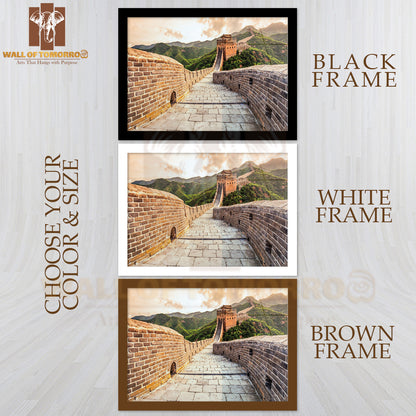 China Famous Landmark Great Wall and Mountains High Quality Unframed Poster Print & Waterproof Poster Print Wall Décor
