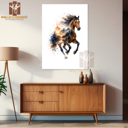 Horse with Scenery Animals High Quality Unframed Poster Print & Laminated Poster Print Wall Décor in Sri Lanka