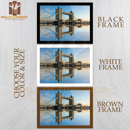 Tower Bridge at Sunset High Quality Glass Frame Wall Décor