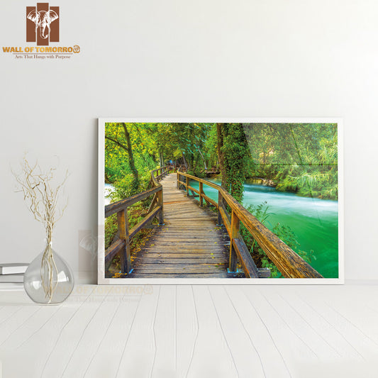 Boardwalk In the Beautiful Forest High Quality Unframed Poster Print & Waterproof Poster Print Wall Décor