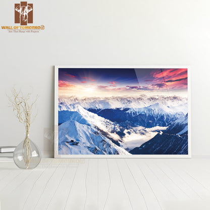 Fantastic Evening Winter Landscape, Colorful Overcast Sky High Quality Unframed Poster Print & Waterproof Poster Print Wall Décor