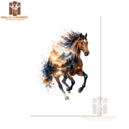 Horse with Scenery Animals High Quality Unframed Poster Print & Laminated Poster Print Wall Décor in Sri Lanka