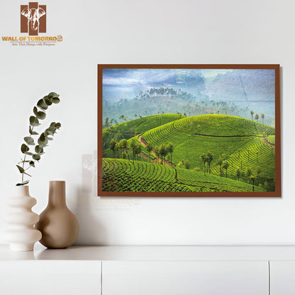 Tea Plantations in Munnar, Kerala, India High Quality Unframed Poster Print & Waterproof Poster Print Wall Décor