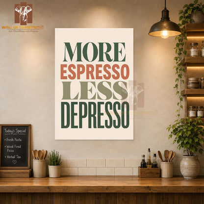 More Espresso, Less Depresso Kitchen & Restaurant High Quality Unframed Poster Print & Waterproof Poster Print Wall Décor in Sri Lanka