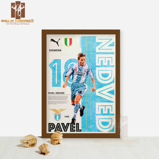 Famous Soccer Player in Blue Sports High Quality Glass Frame Wall Décor