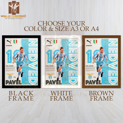 Famous Soccer Player in Blue Sports High Quality Glass Frame Wall Décor