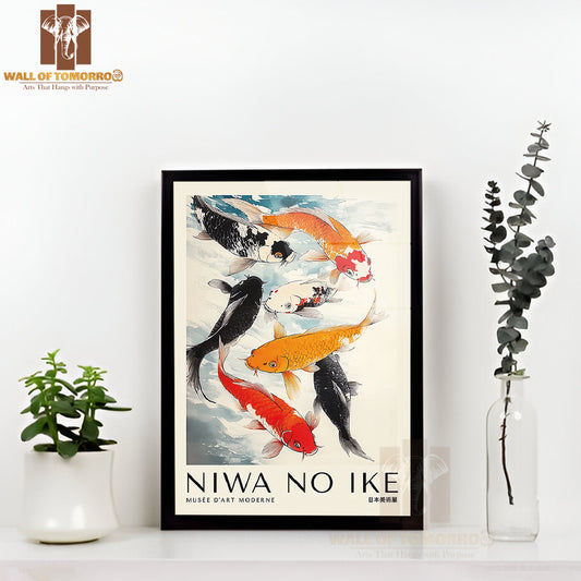 Niwa No Ike Japandi Art High Quality Glass Frame Wall Décor