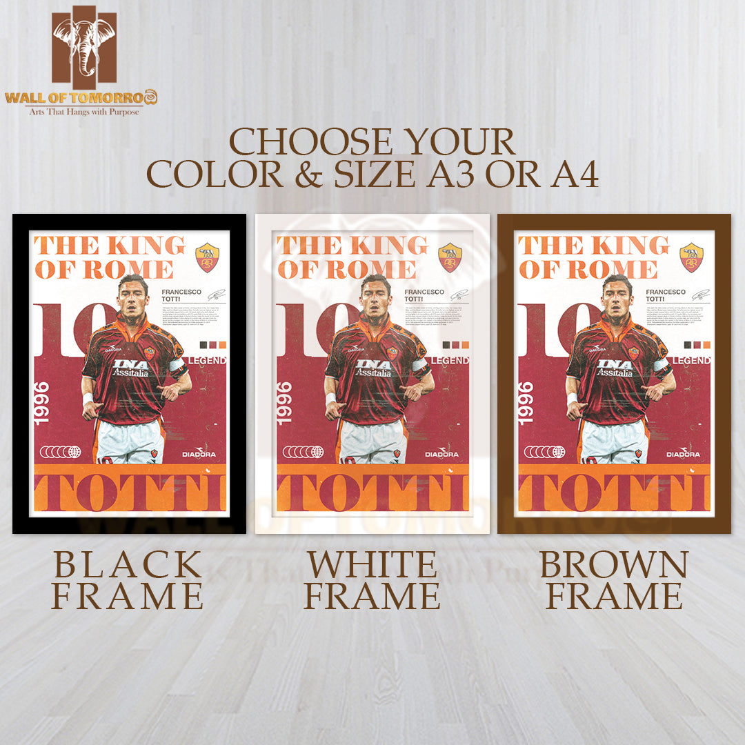 Famous Soccer Player Legendary King of Rome Sports High Quality Glass Frame Wall Décor