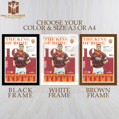 Famous Soccer Player Legendary King of Rome Sports High Quality Glass Frame Wall Décor