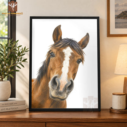 Brown Horse Face Animals High Quality Glass Frame Wall Décor in Sri Lanka