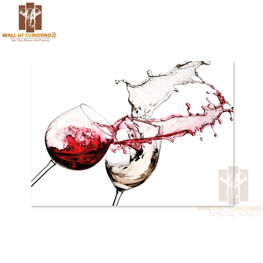 Red And White Wine Splash with Drops High Quality Unframed Poster Print & Waterproof Poster Print Wall Décor