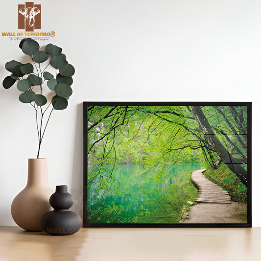 Wooden Pier Along the Lake High Quality Unframed Poster Print & Waterproof Poster Print Wall Décor