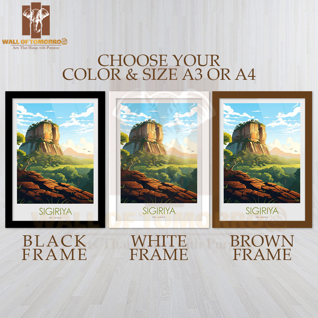 Sigiriya, Sri Lanka Travel High Quality Glass Frame Wall Décor