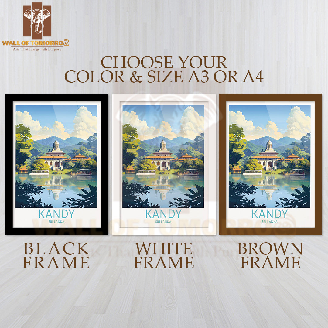 Kandy Sri Lanka Travel High Quality Glass Frame Wall Décor