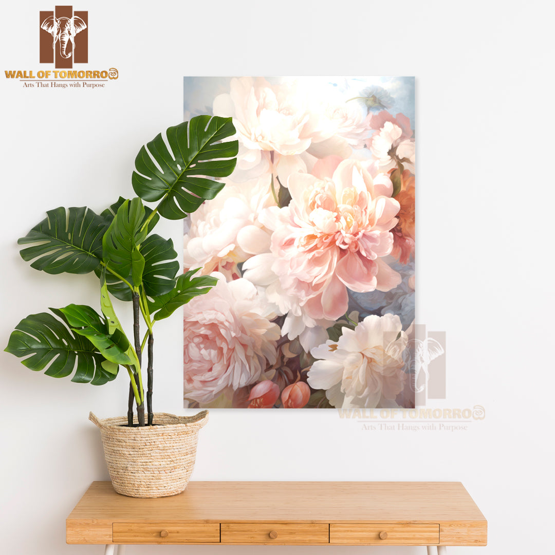 Painting Of a Bunch of Flowers on A Table High Quality Unframed Poster Print & Waterproof Poster Print Wall Décor