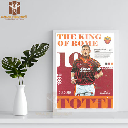 Famous Soccer Player Legendary King of Rome Sports High Quality Glass Frame Wall Décor