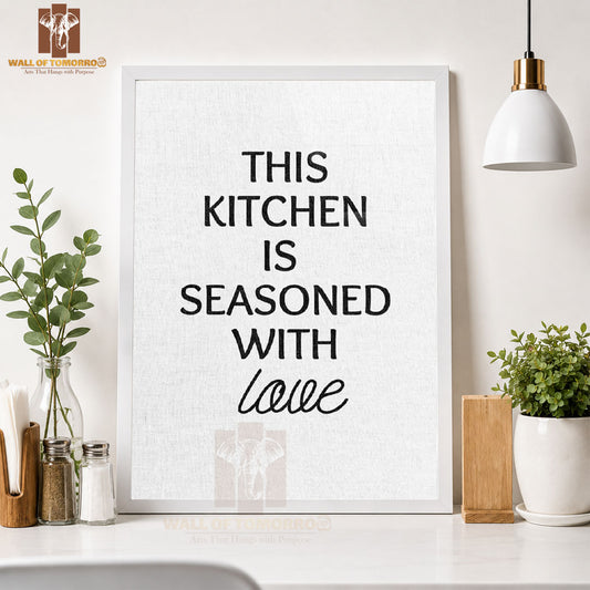 This Kitchen is Seasoned with Love Kitchen & Restaurant High Quality Glass Frame Wall Décors in Sri Lanka