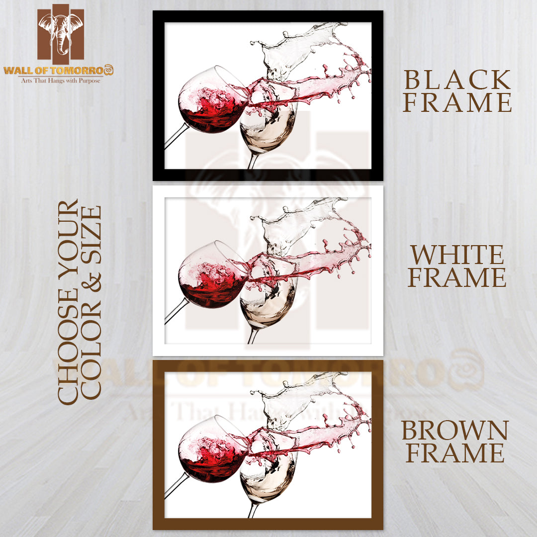 Red And White Wine Splash with Drops High Quality Unframed Poster Print & Waterproof Poster Print Wall Décor