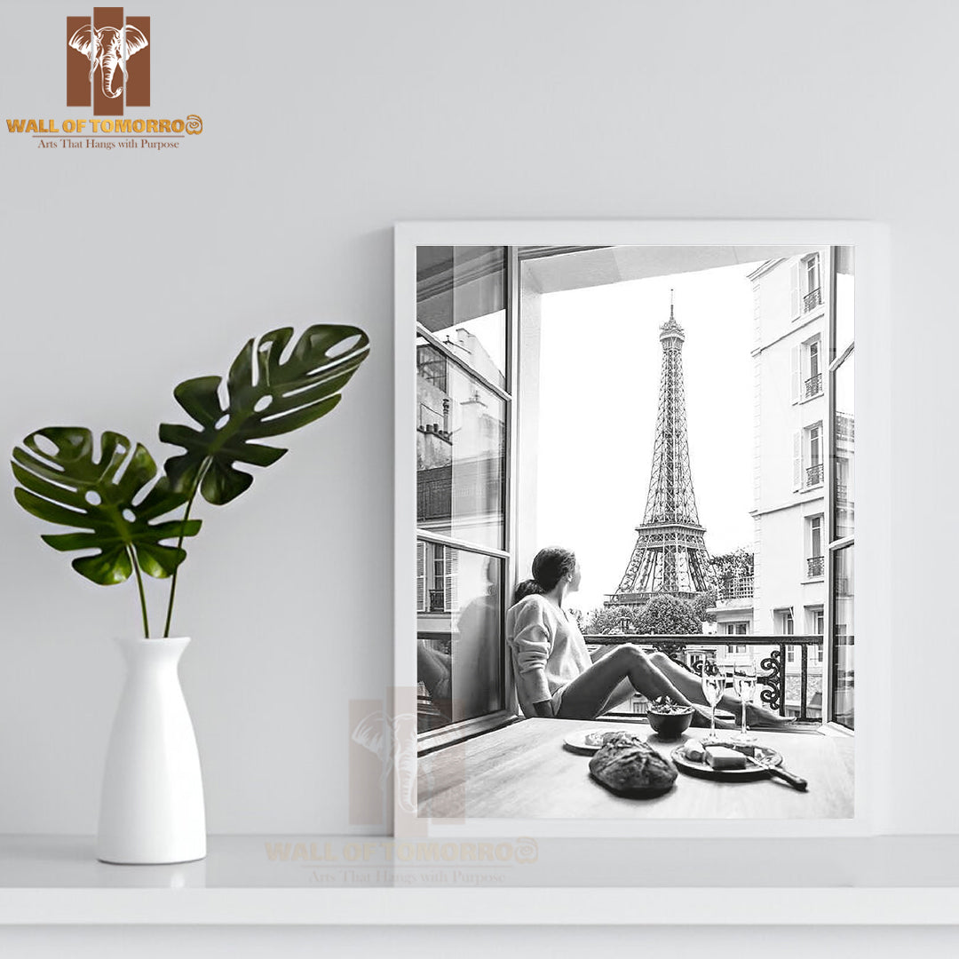 Breakfast In Paris High Quality Glass Frame Wall Décor