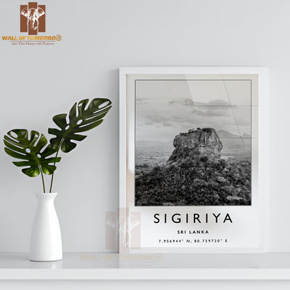 Sigiriya Sri Lanka Travel High Quality Glass Frame Wall Décor