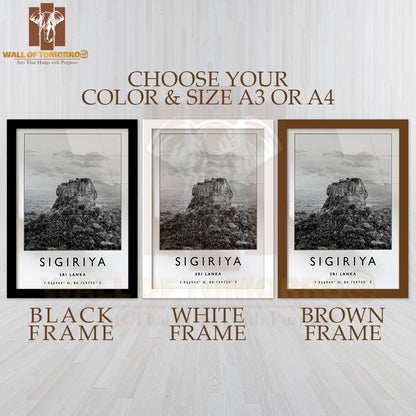 Sigiriya Sri Lanka Travel High Quality Glass Frame Wall Décor