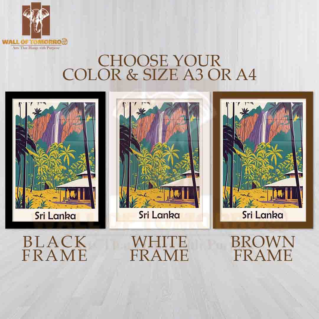 Sri Lanka Retro Travel High Quality Glass Frame Wall Décor