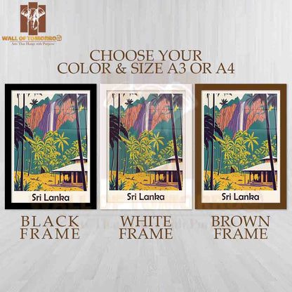Sri Lanka Retro Travel High Quality Glass Frame Wall Décor