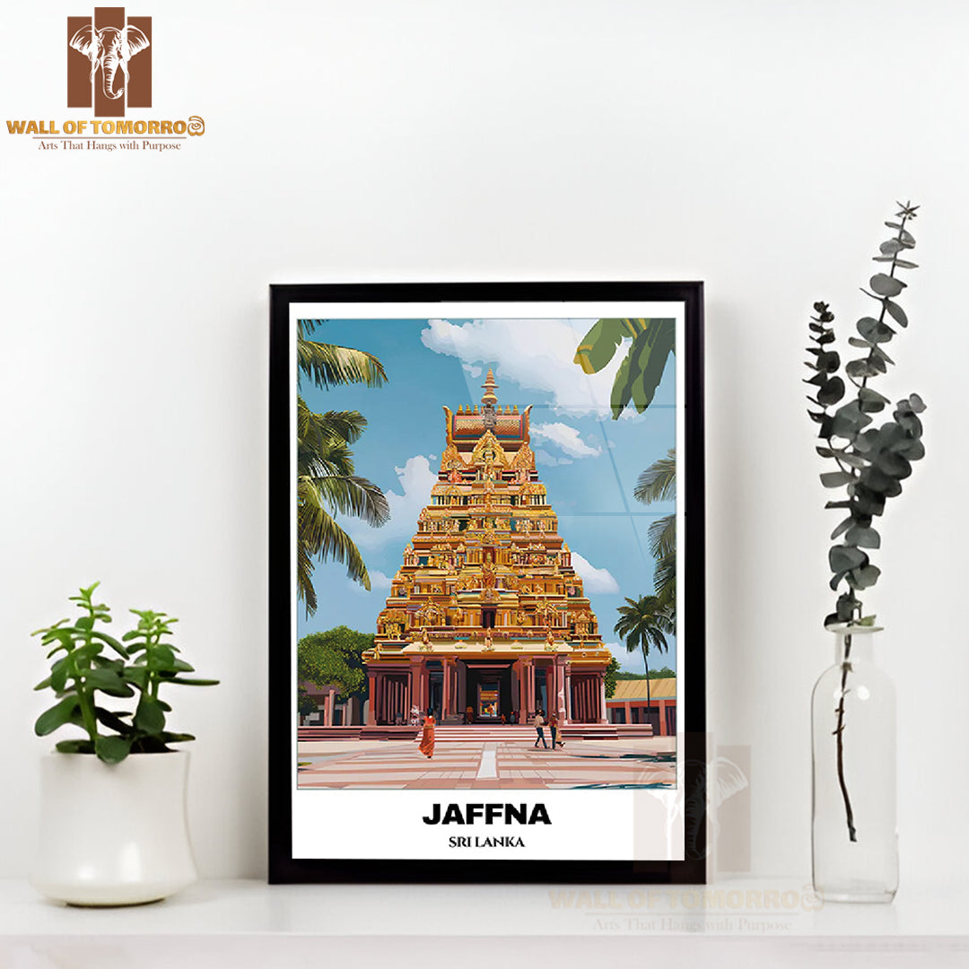 Jaffna, Sri Lanka - Nallur Kandaswamy Temple Travel High Quality Glass Frame Wall Décor