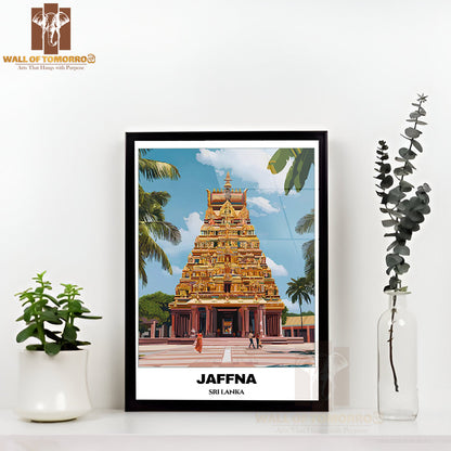 Jaffna, Sri Lanka - Nallur Kandaswamy Temple Travel High Quality Glass Frame Wall Décor