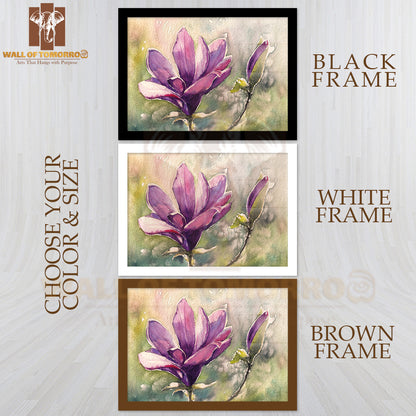 Magnolia Flower Watercolor Painting High Quality Unframed Poster Print & Waterproof Poster Print Wall Décor