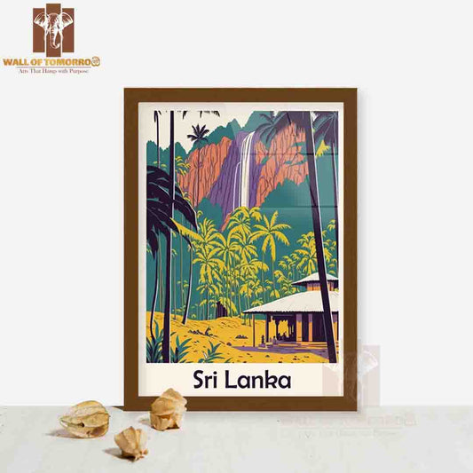 Sri Lanka Retro Travel High Quality Glass Frame Wall Décor