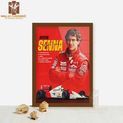 Famous Racer, Iconic Formula 1 Driver Sports High Quality Glass Frame Wall Décor