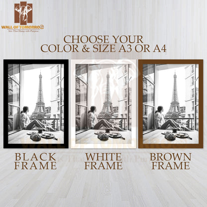 Breakfast In Paris High Quality Glass Frame Wall Décor