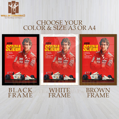 Famous Racer, Iconic Formula 1 Driver Sports High Quality Glass Frame Wall Décor