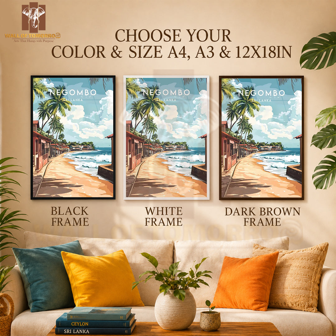 Negombo Travel Sri Lanka High Quality Glass Frame Wall Décor