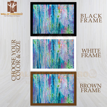 Abstract Colorful Painting in Blue, Turquoise and Mint Tones High Quality Unframed Poster Print & Waterproof Poster Print Wall Décor