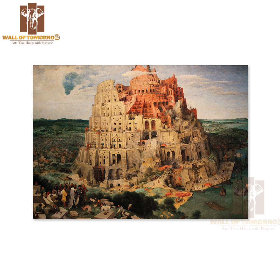 Tower Of Babel (Babylon), A Famous Painting by Pieter Brueghel the Elder Created In 1563 High Quality Unframed Poster Print & Waterproof Poster Print Wall Décor