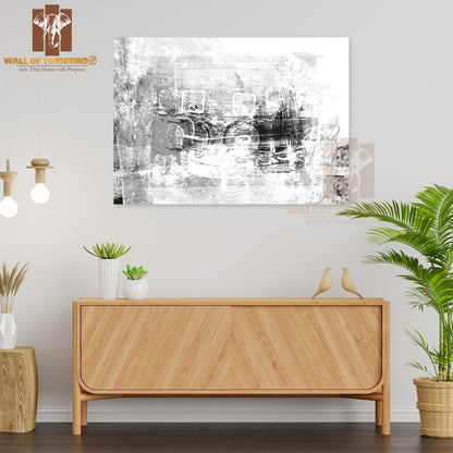 Grunge B&W Paint High Quality Unframed Poster Print & Waterproof Poster Print Wall Décor