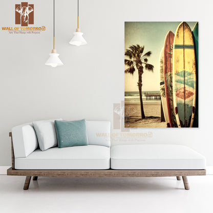 Surfboards Leaning on a Wall High Quality Unframed Poster Print & Waterproof Poster Print Wall Décor