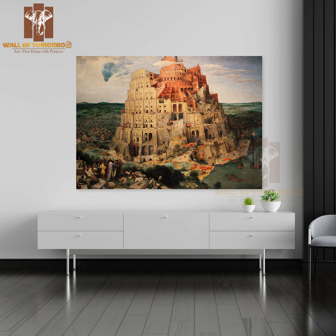 Tower Of Babel (Babylon), A Famous Painting by Pieter Brueghel the Elder Created In 1563 High Quality Unframed Poster Print & Waterproof Poster Print Wall Décor